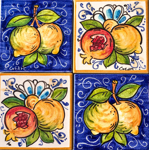 Italian Inspired Lemon & Pomegranate Coaster